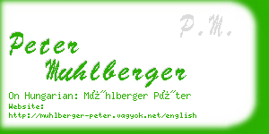 peter muhlberger business card